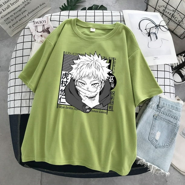 Anime jujutsu kaisen graphic unisex camiseta de manga corta para mujerpangjing