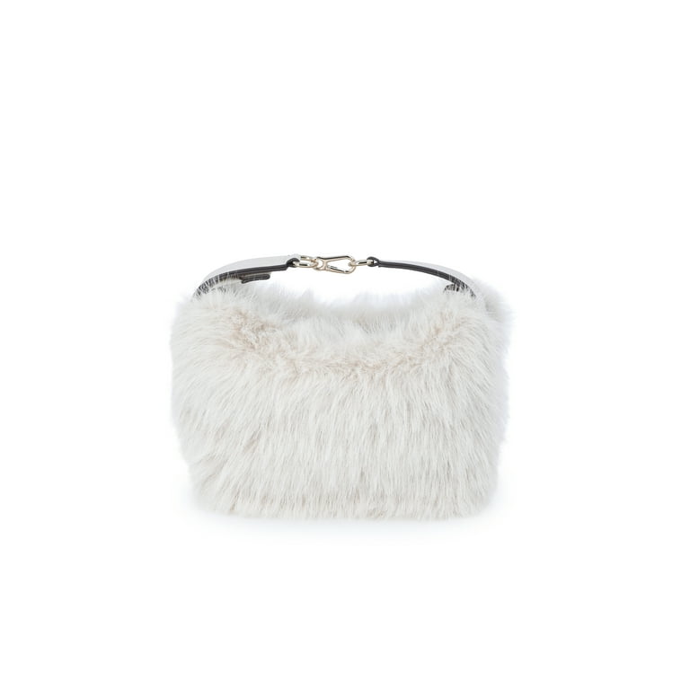 Scoop Women's Faux Fur Top Handle Mini Bag, Crystal