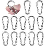YHRY M4 Carabiner Clip Hook, Heavy Duty Spring Snap, Safe and Durable, Not Easy To Damage, Not Easy To Break, Easy To Use, Can Be Used for Camping, Fishing, Hammock, Dog Leash, Etc, 12 Pieces