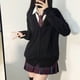 thumbnail image 2 of Mikasa cosplay pink cardigan sweater, Japanese cardigan V-neck knit sweater jacket is perfect for JK uniform matching, 2 of 5