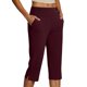 thumbnail image 1 of MKLEKYY Leggings para mujer, pantalones capri de yoga elásticos para mujer, pantalones capri casuales de entrenamiento, leggings de cintura alta, pantalones rectos cortos, 1 of 4