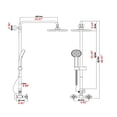 thumbnail image 7 of Proox Rainfall Showerhead Wall Mounted Bath Hand Shower System with Adjustable Slide Bar, 7 of 7