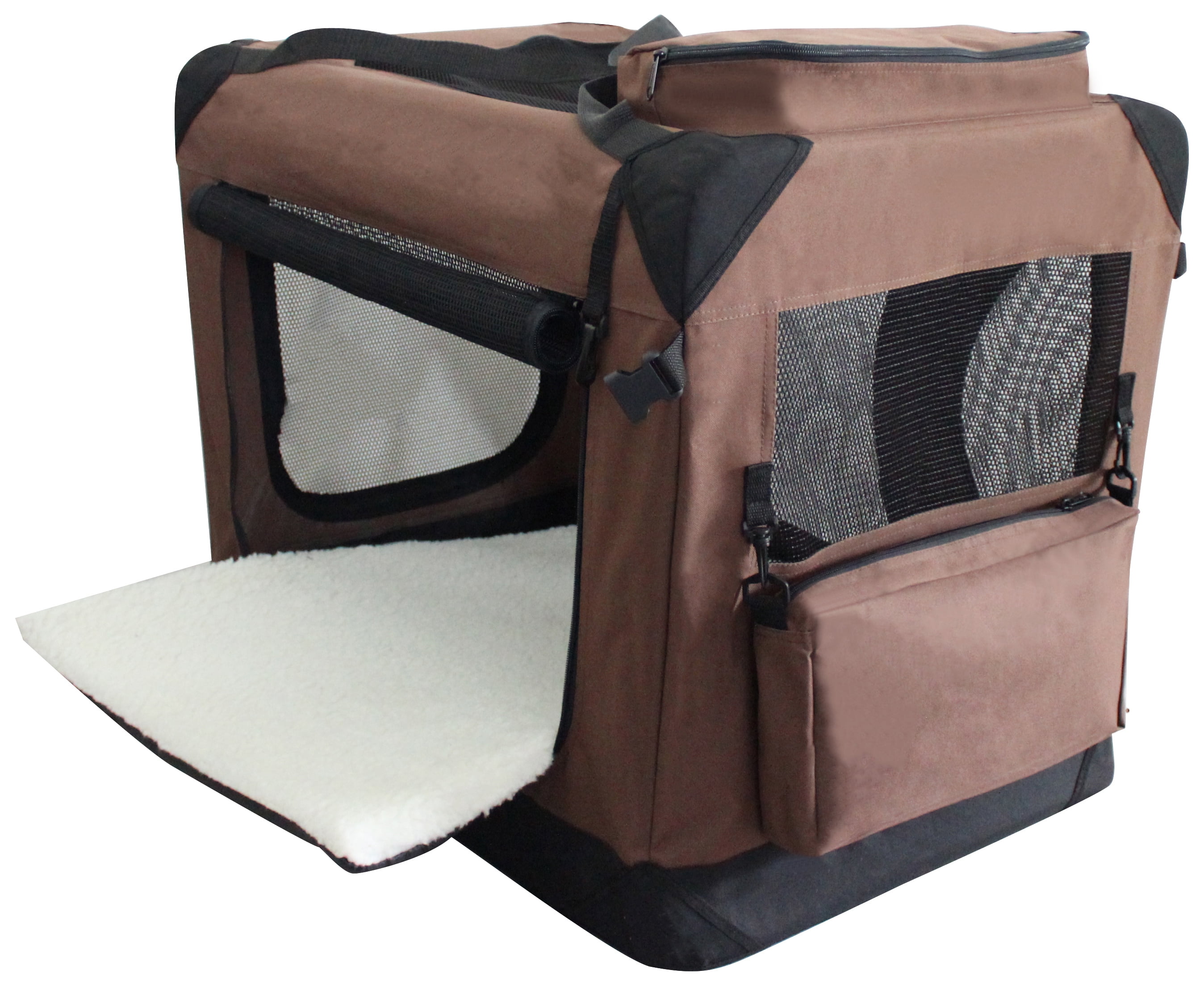 EliteField 3-Door Folding Soft Dog Crate with Carrying Bag and Fleece Bed (2 Year Warranty), Indoor & Outdoor Pet Home