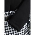 thumbnail image 6 of TSEXIEFOOFU Toddler Girl Autumn Clothes Set Ruffled Long Sleeve High Neck Ribbed Pullover + Houndstooth Print Shorts + Belt, 6 of 9