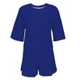 thumbnail image 5 of Pyhlmscde Women Summer Two Piece Outfits Sweatsuits 2025 Casual Lounge Skirt Shorts Matching Sets Trendy Short Sleeve Clothing,Summer Outfits for Women 2 Piece Set, 5 of 7