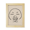 thumbnail image 1 of Heartless Refusal Black Happy Pattern Desktop Adorn Photo Frame Display Art Painting Wooden, 1 of 3