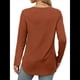 thumbnail image 4 of Camisa de Larga con Cuello Redondo para Mujer, Básica, Holgada, Informal Rojo Ladrillo XL, 4 of 5