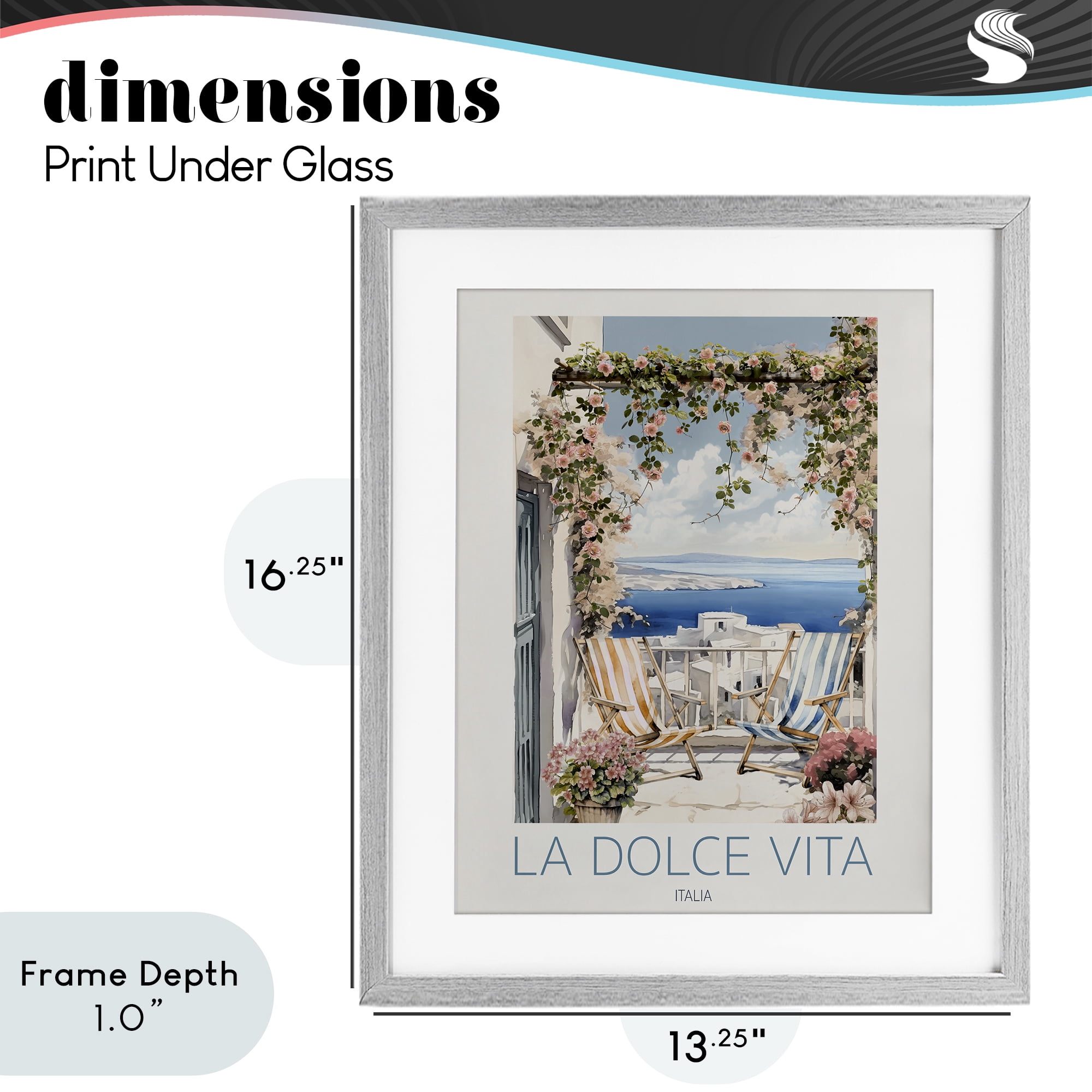 Stupell Industries Coastal Italian Balcony View Gray Framed Print Under Glass, design by CAD Designs