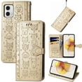 thumbnail image 2 of Funda Cartera FOXDOCK para MOTO G73 , Flip PU con Relieve de Gatos y Perros, Tarjetero y Soporte, 2 of 6