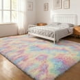 thumbnail image 3 of Soft Rainbow Area Rugs for Girls Room, Fluffy Colorful Rugs Cute Floor Carpets Shaggy Playing Mat for Kids Baby Girls Bedroom Nursery Room, 8'×10',Rainbow, 3 of 6