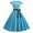Sky Blue, variant on Womens Summer Dresses Vintage Retro Short Sleeve Print Evening Party Gown Prom Swing Maxi Dress Blue L