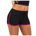 thumbnail image 2 of Women's Summer Shorts Sport Fitness Stretch Sheath Mid Waist Drawstring Yoga Running Shorts Workout Gym Shorts Hot Pink, 2 of 7