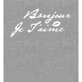 thumbnail image 2 of Bonjour Je T'aime Crew Neck Long Sleeve Heather Gray Adult Tee
-3XL, 2 of 6