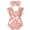 Pink, variant on WIBACKER Baby Girls Cotton Jacquard Playsuits Ruffled Bodysuit Headband Sleeveless Romper Bowknot Jumpsuit Infant Summer Clothes