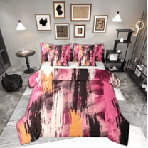 Manfei Chic Abstract Geometric Twin Bedding Sets 7-Piece, Modern Fashion Bedding Comforter Set, Teen Kid Child Adult Reversible Sheet Sets, Ultra Soft Home Decor