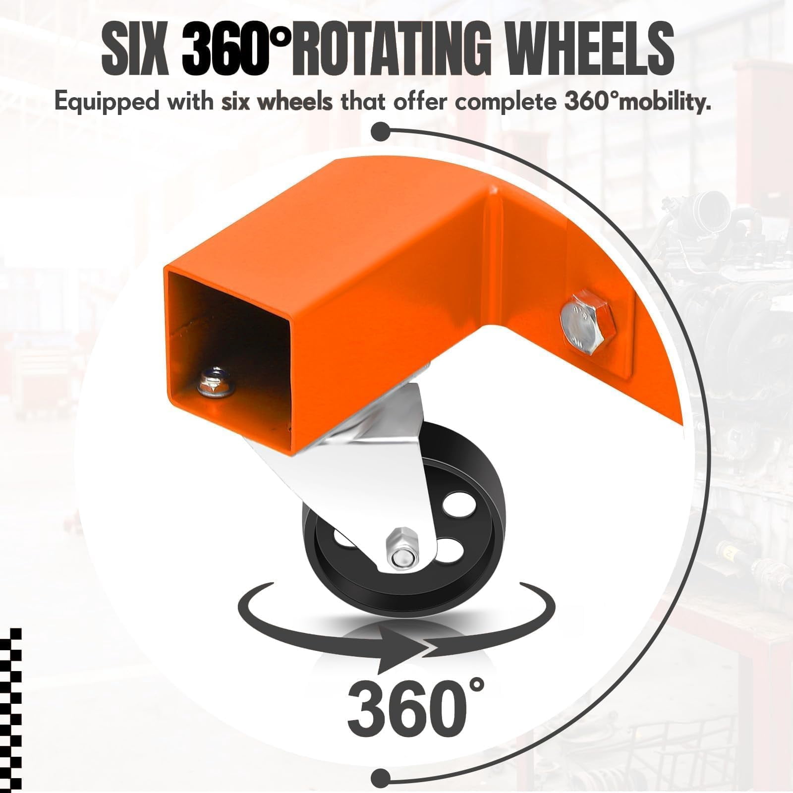 2 Ton (4000 LB) Folding Hydraulic Engine Hoist, Engine Shop Crane Hoist Lift, Heavy Cherry Picker with 6 Wheels and Telescopic Boom for Home Garage, Workshop, Warehouse, Heavy-Duty