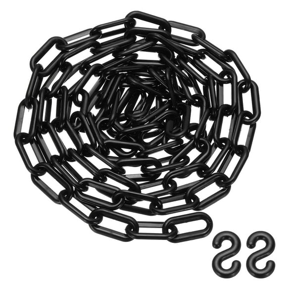 Uxcell 10 Feet Plastic Chain Link Safety Barrier Chain 1x2" Buckle Black