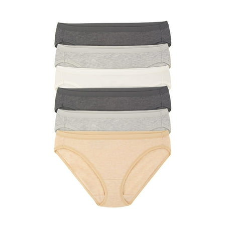 

Felina Organic Cotton Bikini Underwear for Women - Bikini Panties for Women Seamless Panties for Women (6-Pack) (Shades of Granite X-Small)