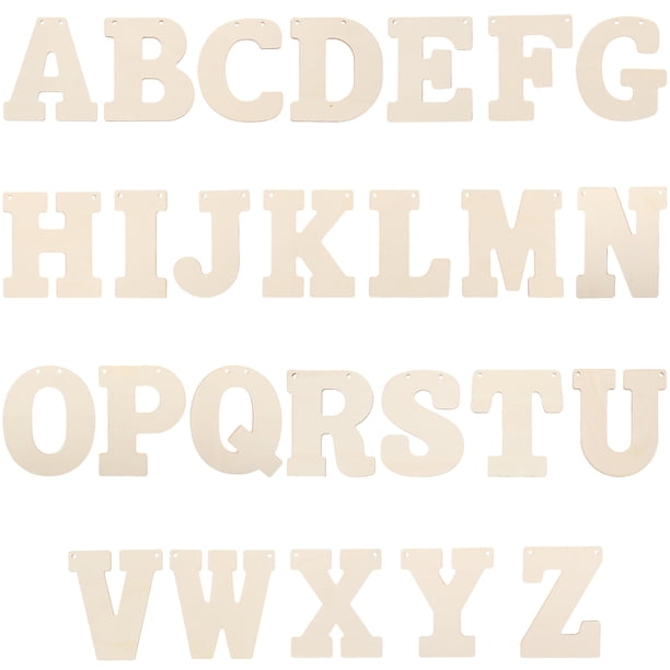 66 piezas de letras de madera con diseño de virutas de madera, recortes de letras para manualidades DIY