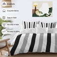 thumbnail image 4 of Black Gray Striped Bedding 3 Piece Duvet Cover Set California King, Farmhouse Stripe Art Soft Microfiber Comforter Cover with Zipper Closure & Pillowcases, Wrinkle & FadeResistant Quilt Cover, 4 of 9