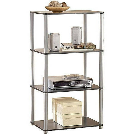 4-Shelf Bookcase, Black Oak, Set of 2 - Walmart.com