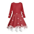 thumbnail image 5 of LUOGENLI Girls Dresses Size 10-12 Cotton Kids Toddler Girls Christmas Trees Deer Print Christmas Long Sleeve Party Princess Dress Dresses for Girls 14-16 Years Old Red 4-5 Years, 5 of 5