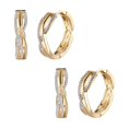 thumbnail image 2 of Aretes Redondos de Zirconia VenDepot Color Oro Metal 2 Pzas, 2 of 2