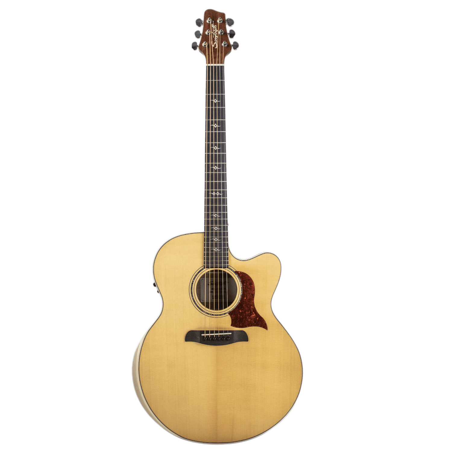 Sawtooth Myrtlewood Jumbo Cutaway 24 Fret Acoustic Electric Guitar with Spruce Top