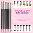 thumbnail image 3 of Saviland 6Pcs Double-End Nail Art Brushes Kit -Multifunctional Detail Nail Art Tools Kit with Painting Dotting Liner Pen for Gel Nail Polish, 3 of 8