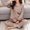 Khaki, variant on Pgeraug Pajamas for Women Spring Pure Color Long-Sleeved Comfortable Home Pyjamas Set Women's Sleepwear Beige L