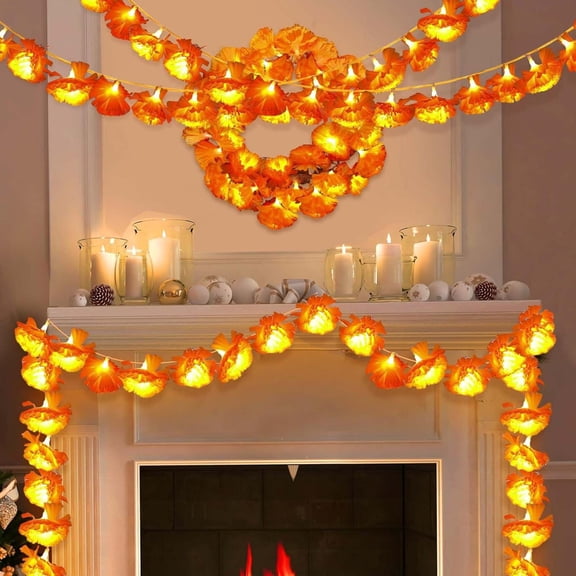 Solar Garland Lights Solar Powered Flowers Outdoor With 10 LEDs For Outside Day Of The Dead Party Altar