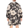 thumbnail image 2 of Wearable Oversized Blanket,Pioneer Flower Floral Print Pattern Wearable Blanket Hoodie for Adults,Cozy Hooded Blankets with Super Pockets,Super Warm Fuzzy Pullover for Women & Men, 2 of 6