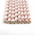 thumbnail image 3 of BalsaCircle 25 Pieces 8" Rose Gold White Striped Paper Straws Disposable Party Event Picnic, 3 of 6