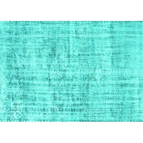 Ahgly Company Indoor Rectangle Abstract Turquoise Blue Contemporary Area Rugs, 5' x 8'