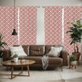 thumbnail image 2 of Ambesonne Ikat Window Curtains, Traditional Diamond Line, Each 28" W x 84" L, Red Blue Beige, 2 of 5
