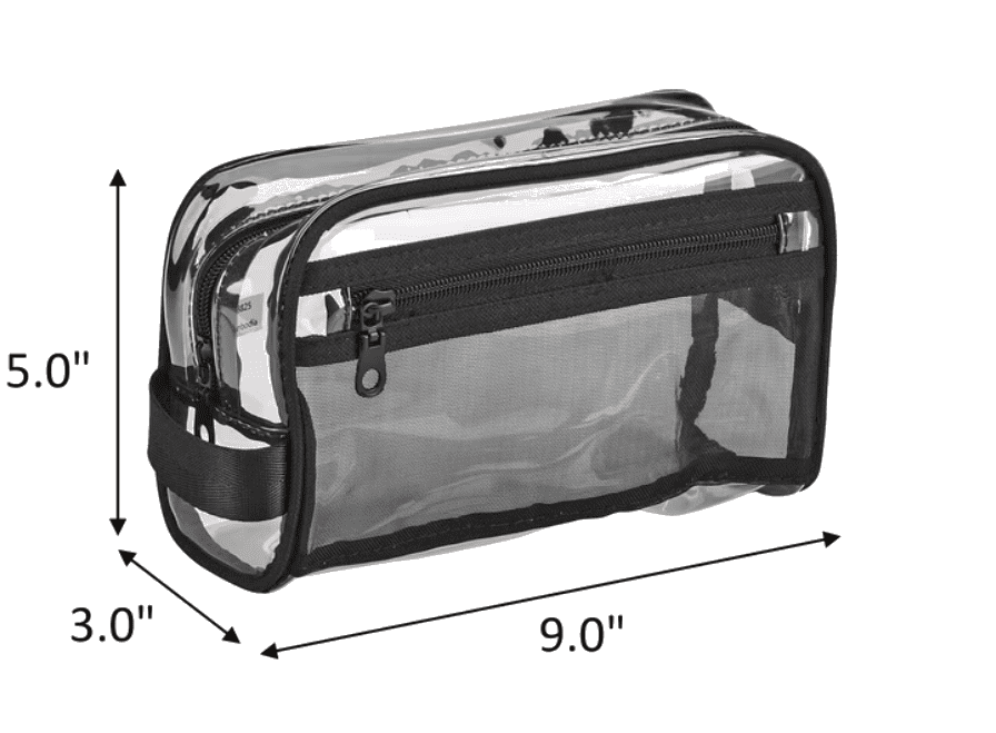 Travel Organizer with Side Pocket and Handle, Clear