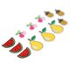 thumbnail image 3 of 12 parches de frutas con diseño de cereza, piña, pera y sandía, colores vivos, para planchar en bolsos, ropa y calcetines., 3 of 14