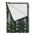 thumbnail image 2 of Fence Soft Flannel Fleece Blanket, Iron Gate with Leaves Garden Background of an House Entrance Property Picture, Cozy Plush for Indoor and Outdoor Use, 50" x 60", Grey Olive Green, by Ambesonne, 2 of 5