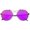 Black / Magenta Mirror, variant on sunglassLA Unisex Modern Thin Metal Frame Curved Brow Bar Colored Mirror Flat Lens Round Sunglasses (Gold / Gold Mirror) - 55mm