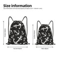 thumbnail image 2 of Daiia Anchor Pattern Drawstring Backpack, Gym Bag, Lightweight Backpack, Water-Resistant Bag Travel Sports Backpack, Fitness Bag, Yoga Bag-Medium, 2 of 6