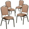 thumbnail image 2 of Emma + Oliver 4 Pack Crown Back Banquet Stack Chair in Gold Diamond Fabric-Gold Vein Frame, 2 of 12