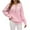 Pink, variant on Herrnalise Women's Knitted Crop Tops Ladies Autumn And Winter Loose Top Solid Color Long Sleeve Round Neck Round Neck Sweater Pullover Jumper Sweaters