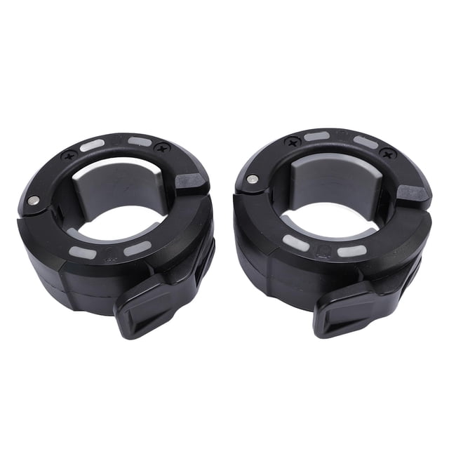 M Buder Abrazaderas Magnéticas para Barra de 50mm, Clips de Cuello de Bloqueo de Placa de Peso de Liberación Rápida para Entrenamiento de Levantamiento de Pesas, Par, Negro y Gris (18 cm / 7 in)