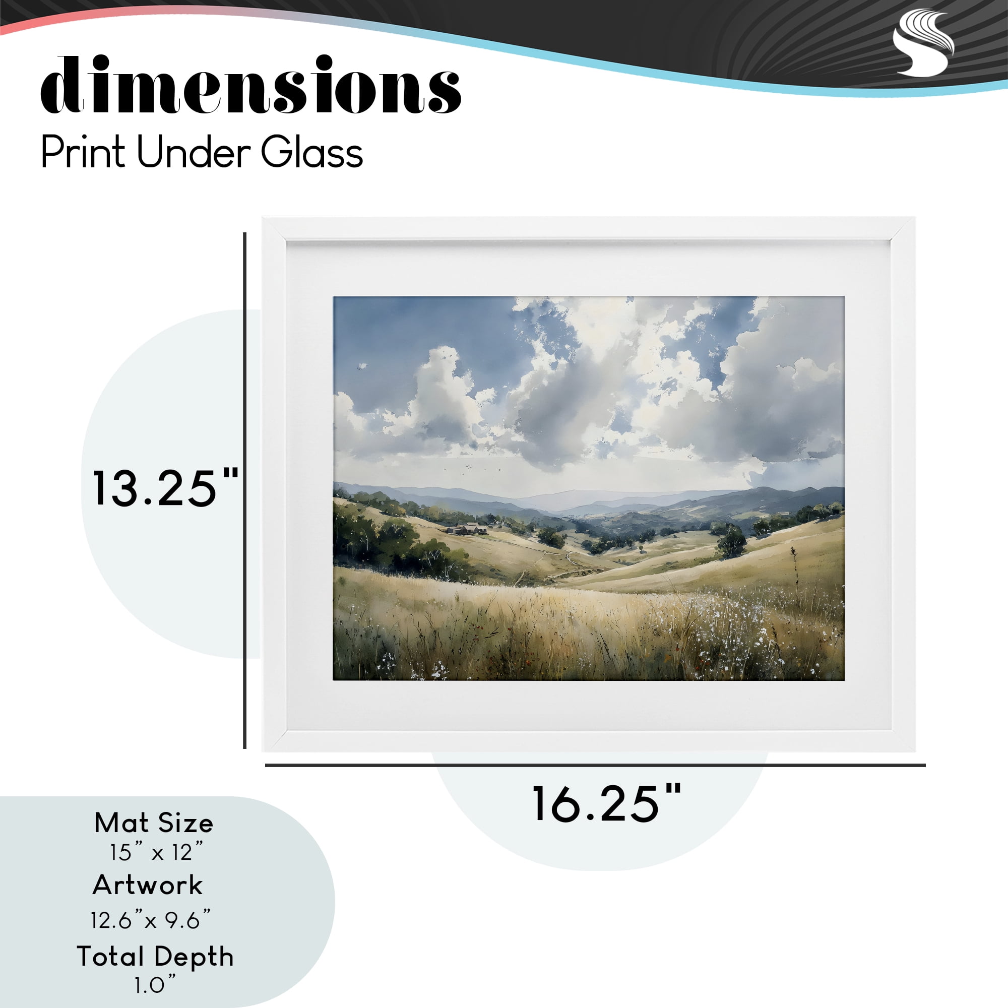 Stupell Industries Distant Hill House in Meadow White Framed Print Under Glass, design by Franklyn Gregory