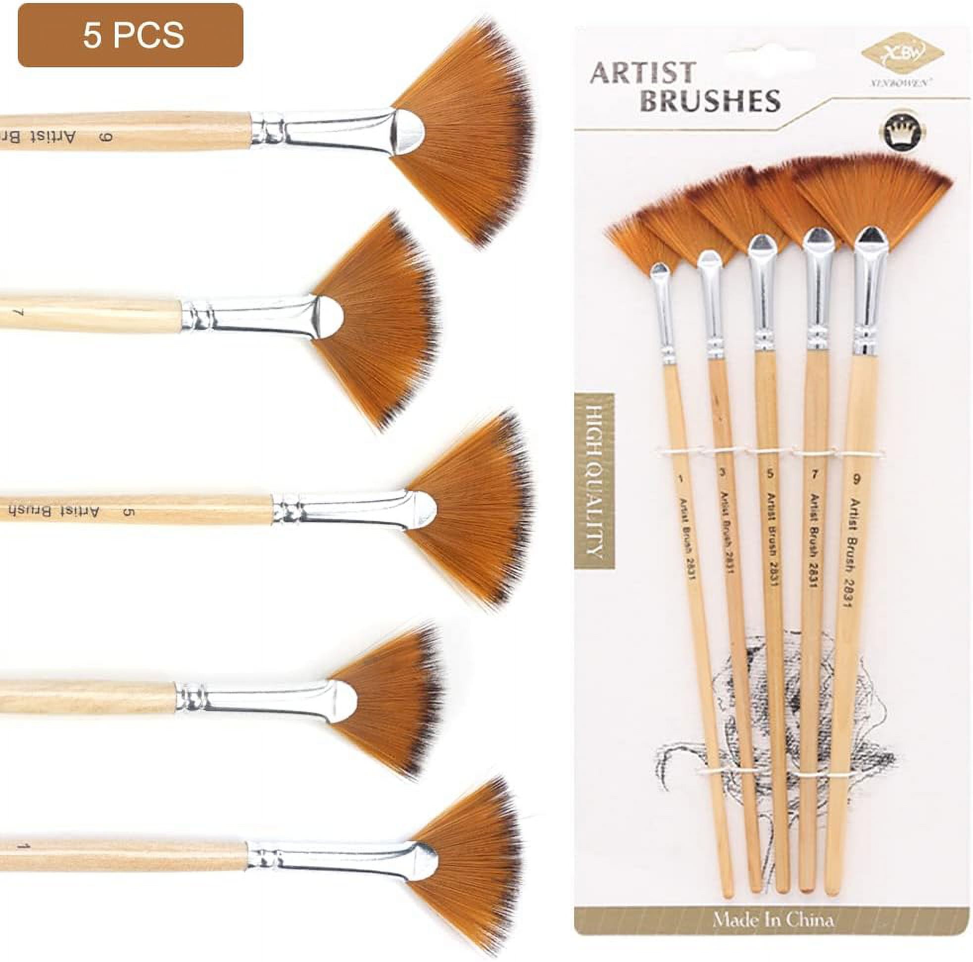 Abanico De Madera Juego De Pinceles De Abanico Para Pintura