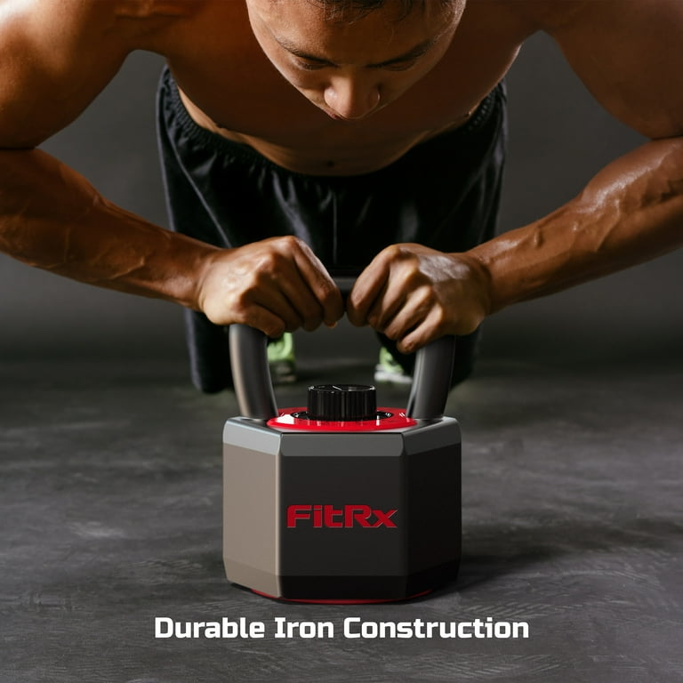 FitRx SmartStack Wide Handle Adjustable Kettlebell for Home Gym