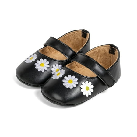 Mildsown Baby Girls Princess Shoes Leather Embroidery Flower Toddler Shoes