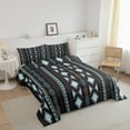 thumbnail image 4 of Erosebridal Bohemian Comforter Set Boho Aztec Striped Bedding Set for Teens,Tribe Geometry Triangle Duvet Insert Mexican Style Bed Quilt Bohemian Style Room Decor Twin,Southwestern Decor, 4 of 6