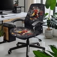thumbnail image 2 of FKELYI Stretchable Office Chair Cover Splatter Rooster Print Gaming Chair Slipcover Washable Anti-Dust Rotating Chair Protector Covers for Armrest Chair Home Office Decor, Large, 2 of 6