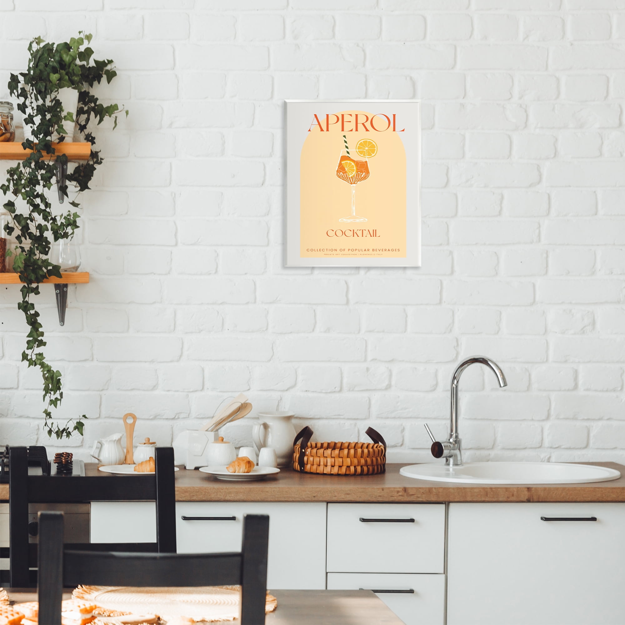 Stylish Retro Aperol Cocktail Wall Plaque Art, design by Lil' Rue